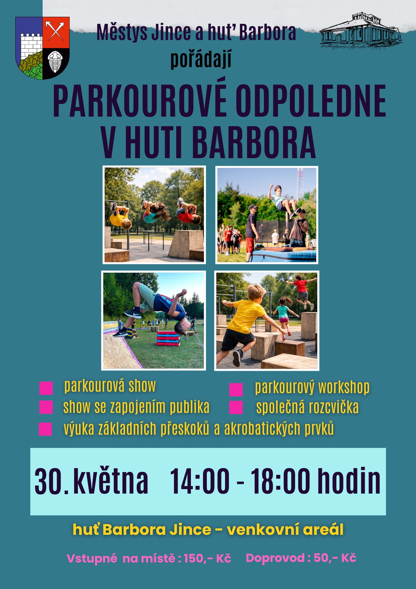 Parkourové odpoledne v huťi Barbora