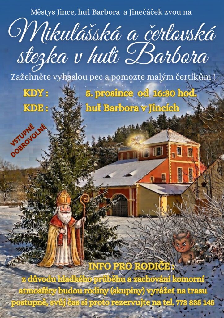 Mikulášská a čertovská stezka v huti Barbora